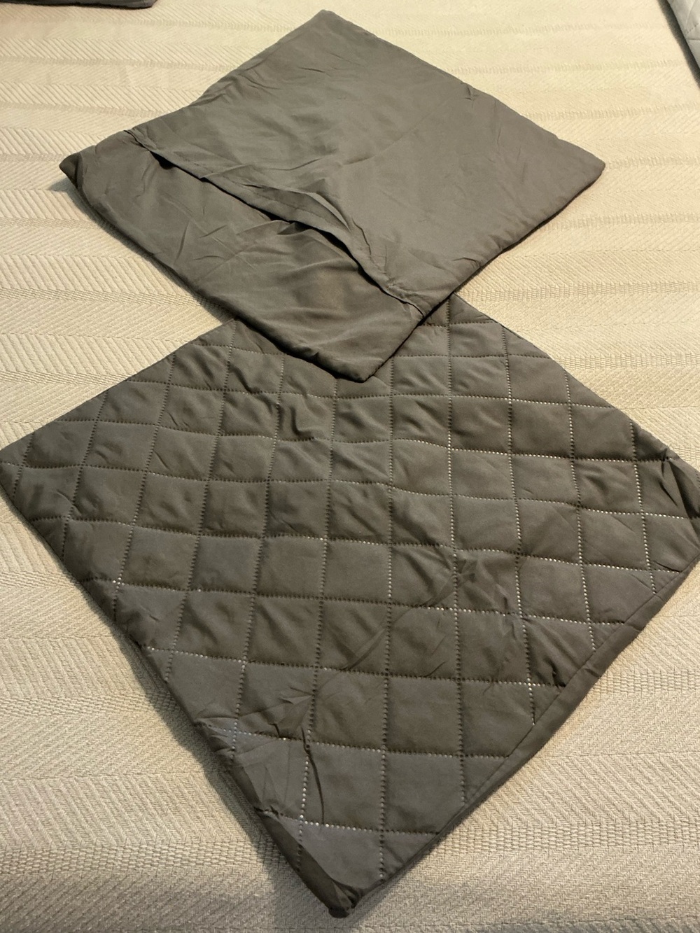 NEW 18”x18” Quilted Pillow Shams covers in Charcoal Gray - Set of 2 (no inserts)